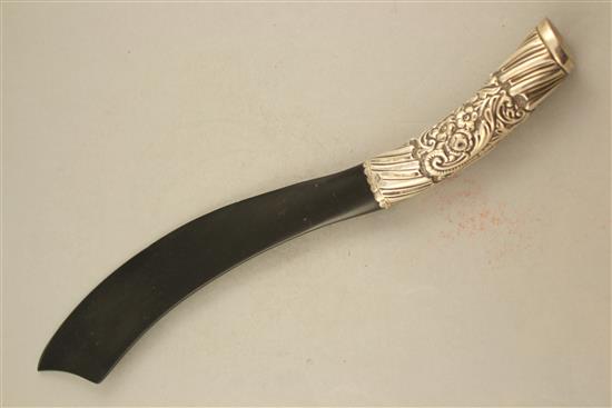 A Victorian ebony page turner, 15.75in.